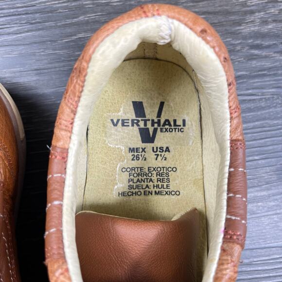 Verthali Ostrich Leather Sneaker Shoes Men Size 7.5 Women 9 Rare Exotic Handmade - Picture 10 of 10